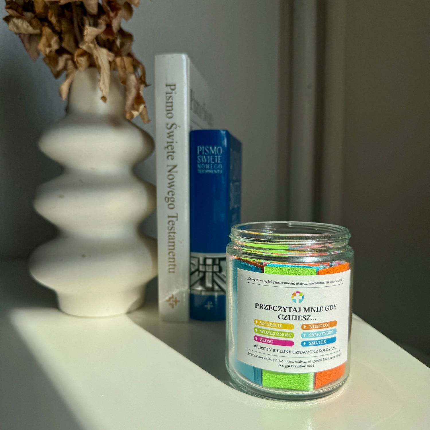 sloik z cytatami biblijnymi