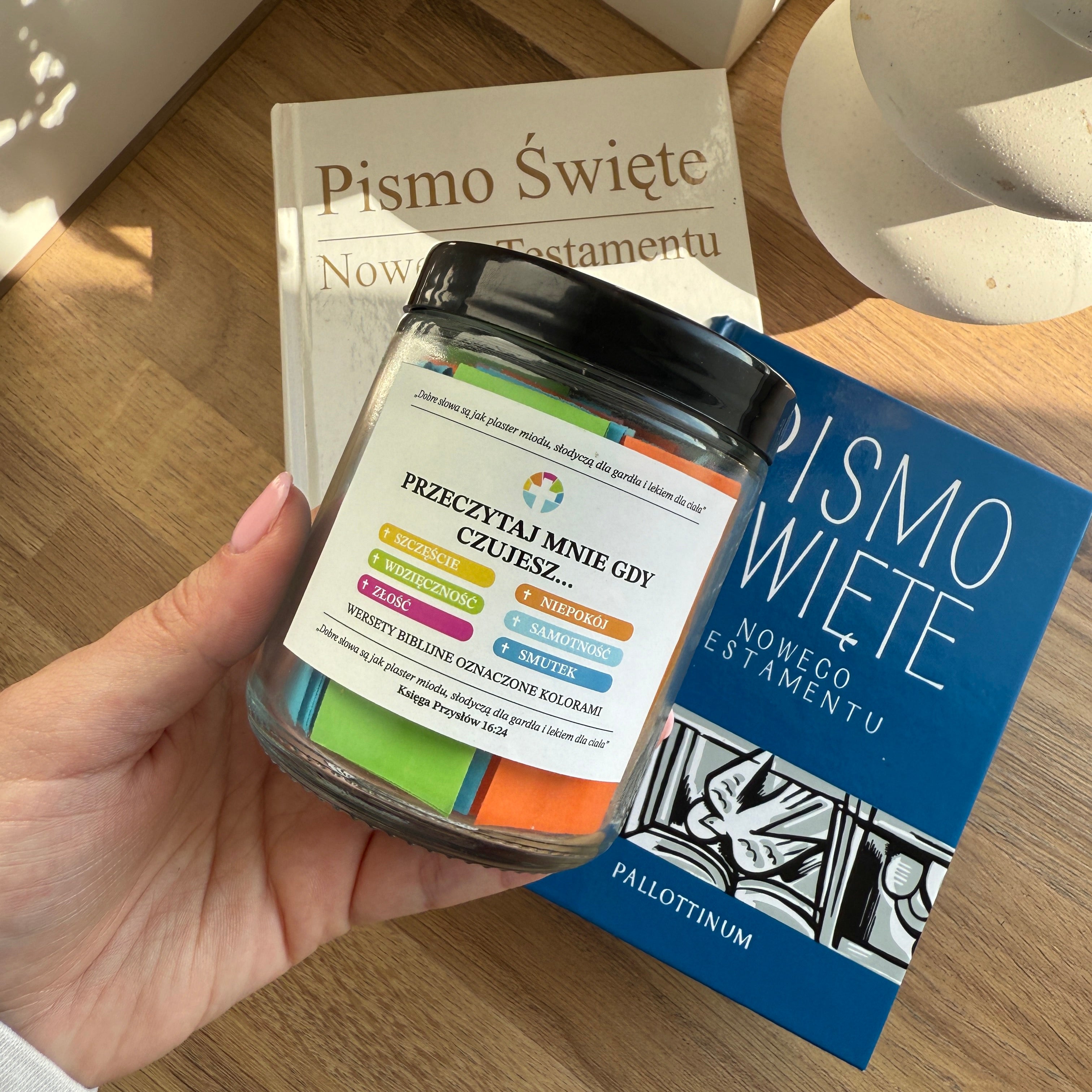 sloik z cytatami biblijnymi