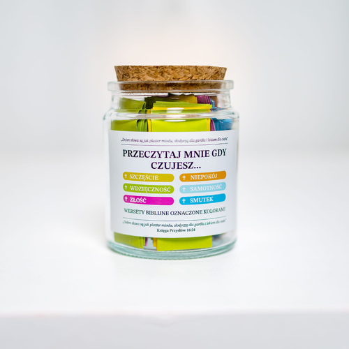 Kolory Wiary: Słoik z Wersetami Biblijnymi (96 Cytatów na Każdą Emocje)