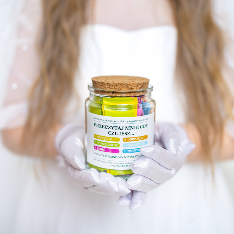 Kolory Wiary: Słoik z Wersetami Biblijnymi (96 Cytatów na Każdą Emocje)