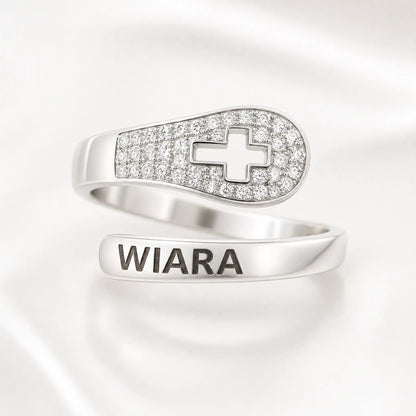 Pierścionek "Wiara" – Symbol Wiary z Krzyżem | Idealny na Prezent