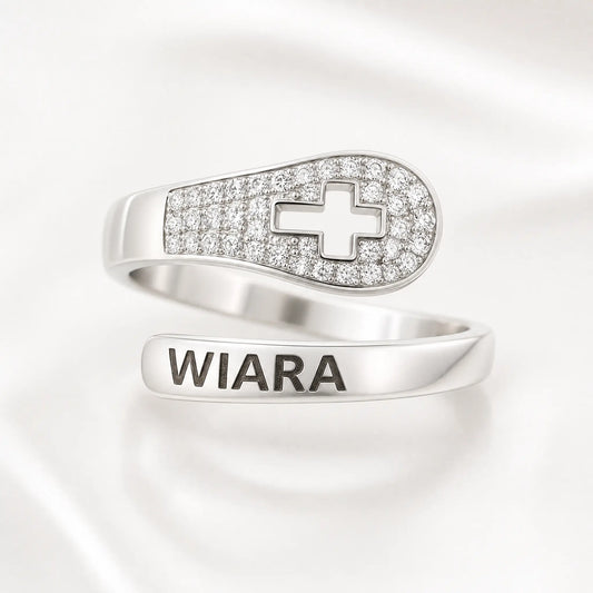 Pierścionek "Wiara" – Symbol Wiary z Krzyżem | Idealny na Prezent