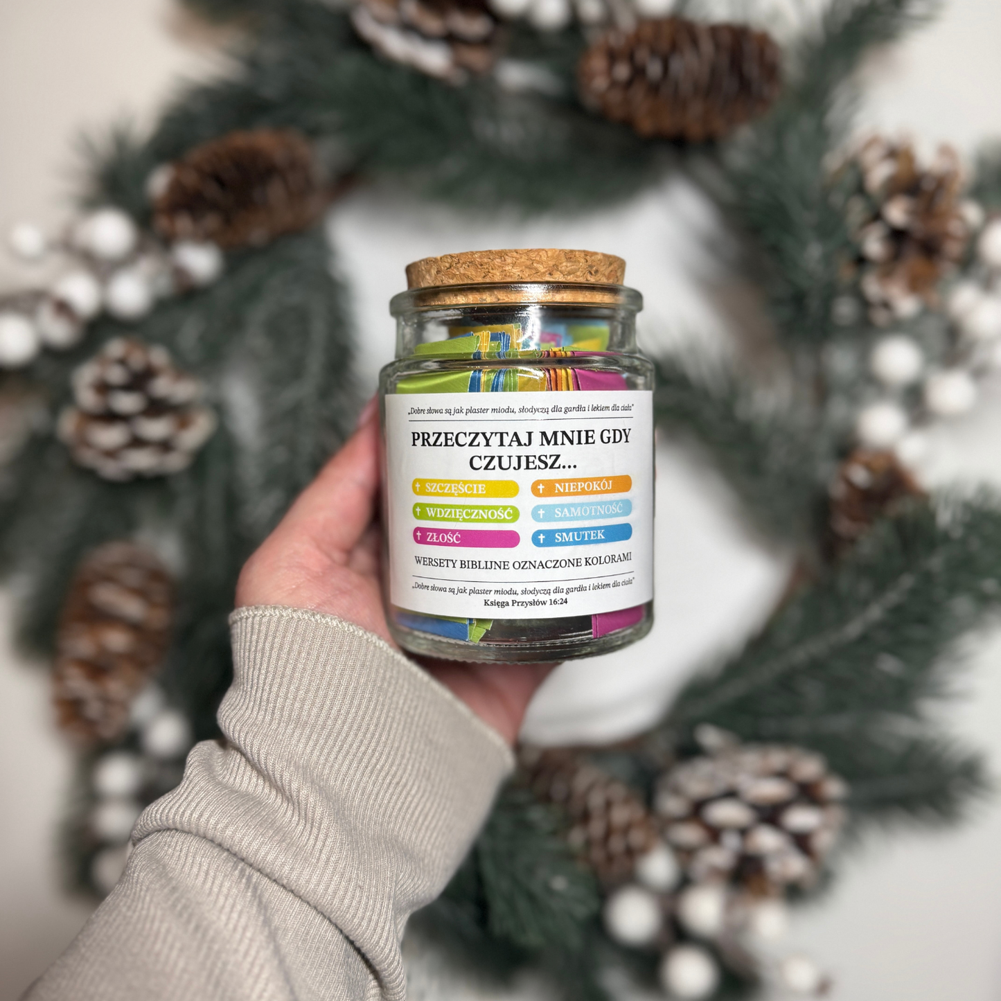 Kolory Wiary: Słoik z Wersetami Biblijnymi (96 Cytatów na Każdą Emocje)